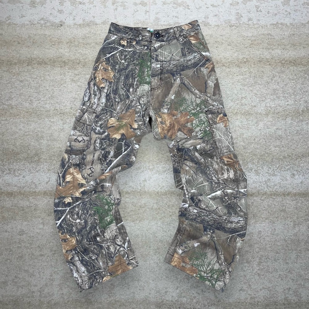 Vintage Real Tree Hunting Camo Tactical Pants Baggy Cargos Crazy Woodland 90s - Picture 2 of 4